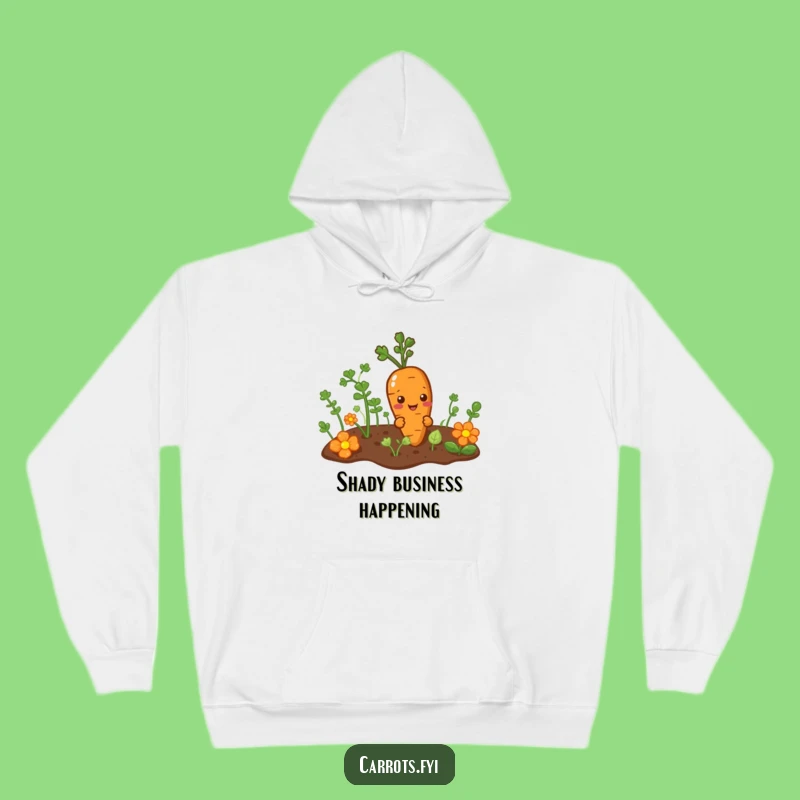 Cozy Funny Mischievous Carrot Hoodie - Warm Sneaky Veggie Character Gift