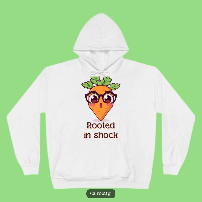 Cozy Funny Surprised Carrot Hoodie - Warm Shocked Veggie Character Gift
