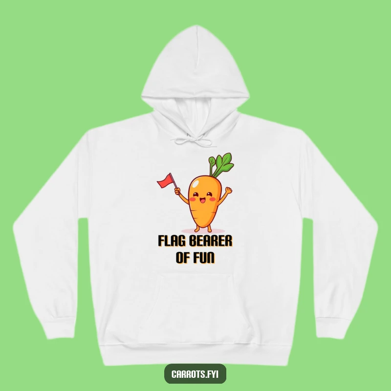 Funny Carrot Hoodie: Cozy Waving Flag Character, Perfect Funny Gift!