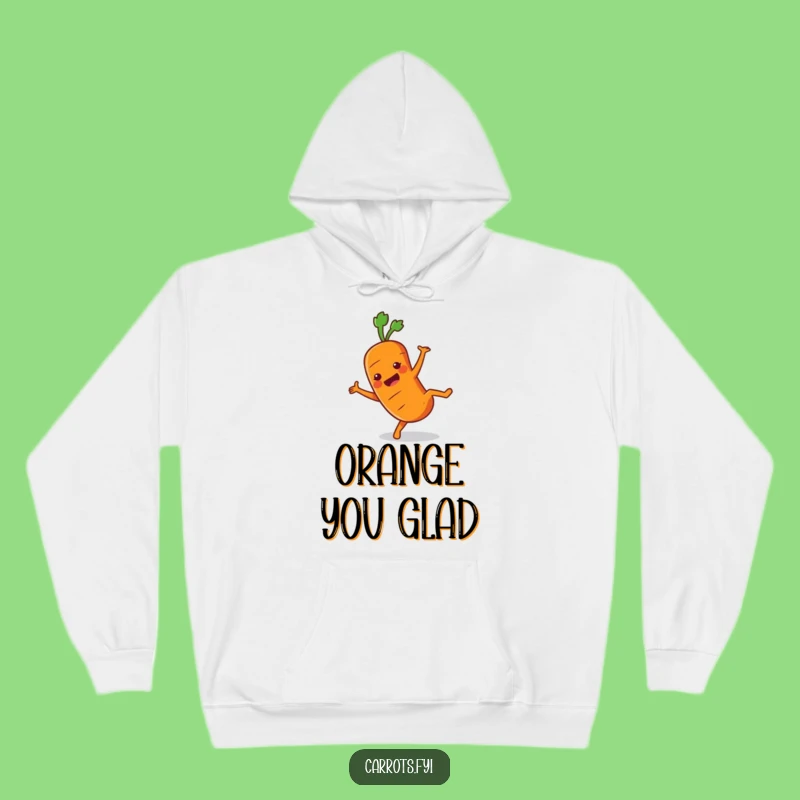 Funny Carrot Cartwheel Hoodie: Cozy Veggie Character for Playful Warmth