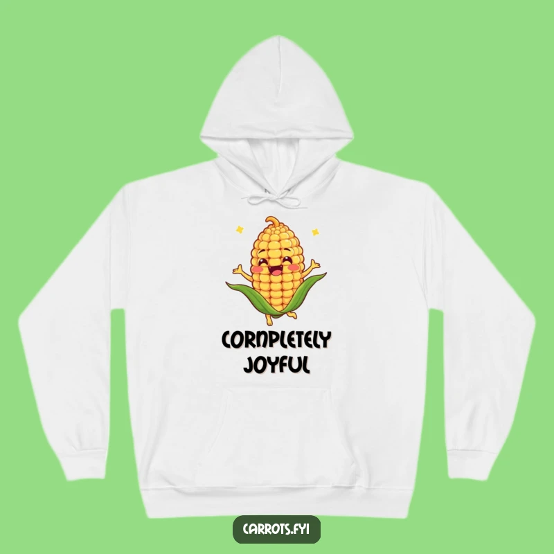 Funny Corn Kernel Spin Hoodie: Cozy Character Apparel, Best Humorous Gift