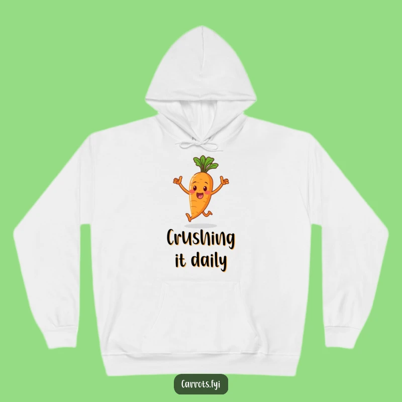 Funny Victorious Carrot Hoodie: Cozy and Hilarious Winter Wear for a Cheerful Vibe
