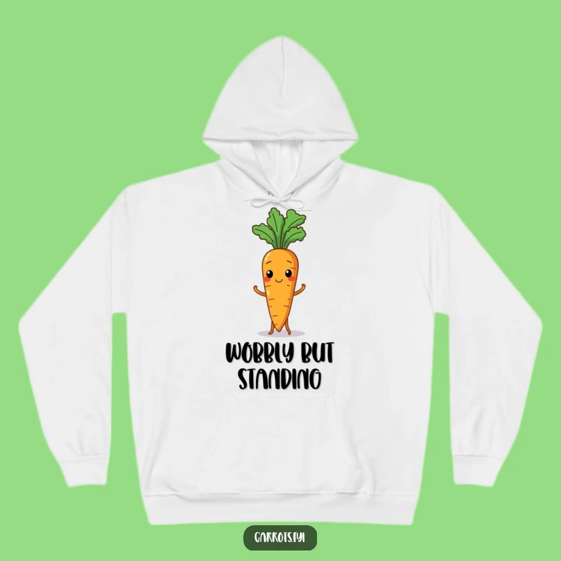 Funny Wobbly Carrot Hoodie: Cozy Humor for a Hilarious Struggle, Perfect Funny Gift