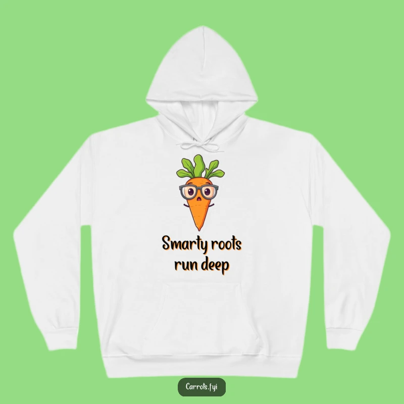 Funny Surprised Carrot Hoodie - Cozy and Comical Spectacle Wearing Veggie Sweatshirt Gift