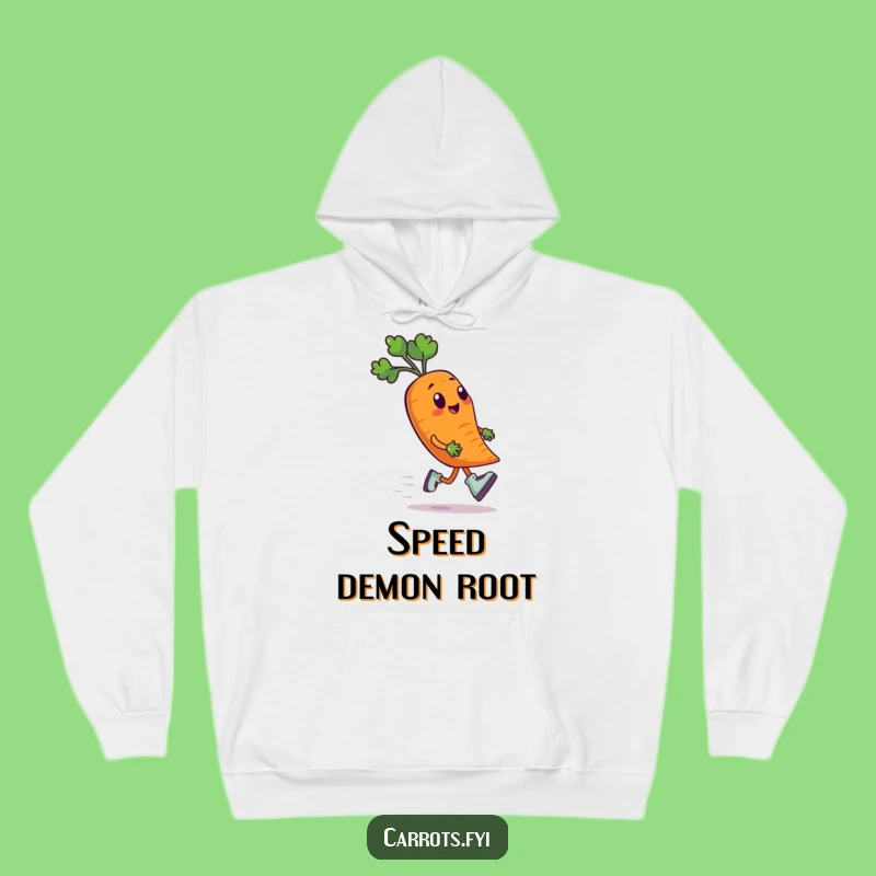 Funny Carrot Roller Skates Hoodie - Cozy & Humorous Speeding Veggie Sweatshirt Gift