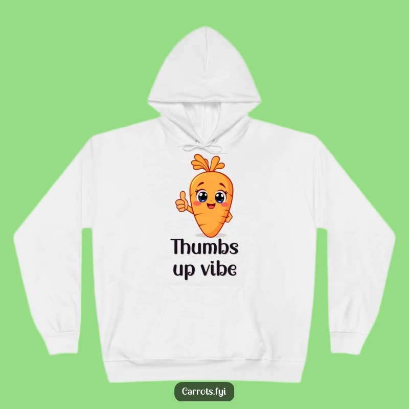 Funny Carrot Thumbs Up Hoodie - Cozy Happy Veggie Sweatshirt, Great Funny Gift
