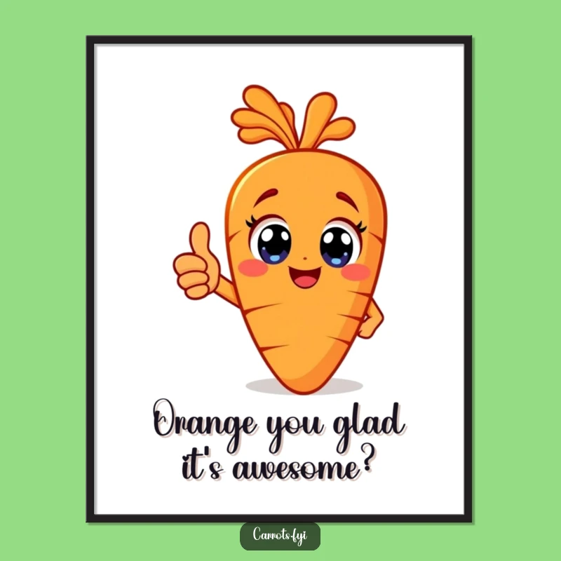 Free Printable Carrot Wall Art: Thumbs Up Funny Downloadable Decor for an Uplifting Space