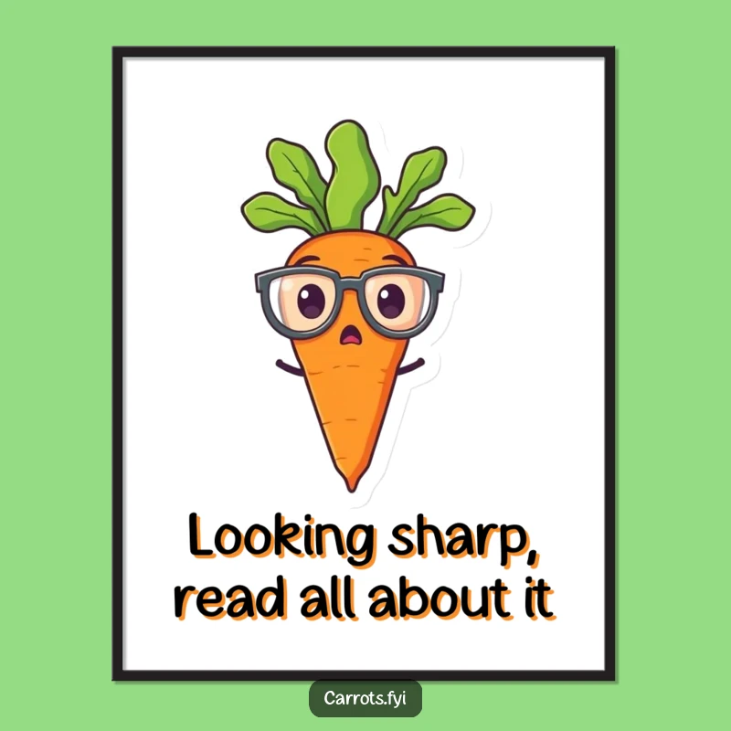 Free Printable Funny Carrot Wall Art: Surprised Spectacles for Quirky Home Decor