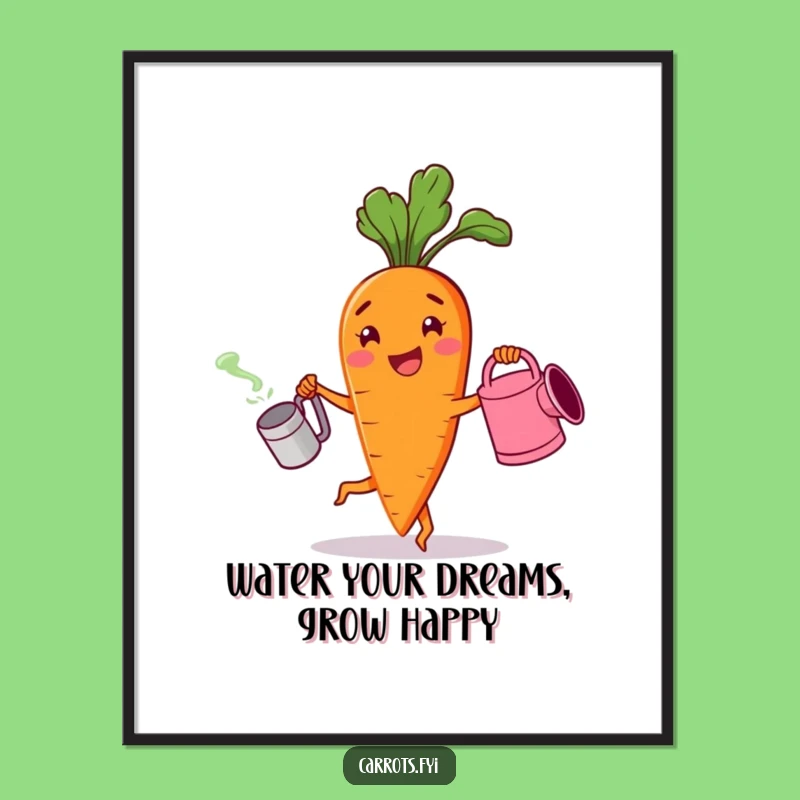 Free Printable Funny Wall Art: Dancing Carrot Fun - Downloadable Joyful Home Decor!