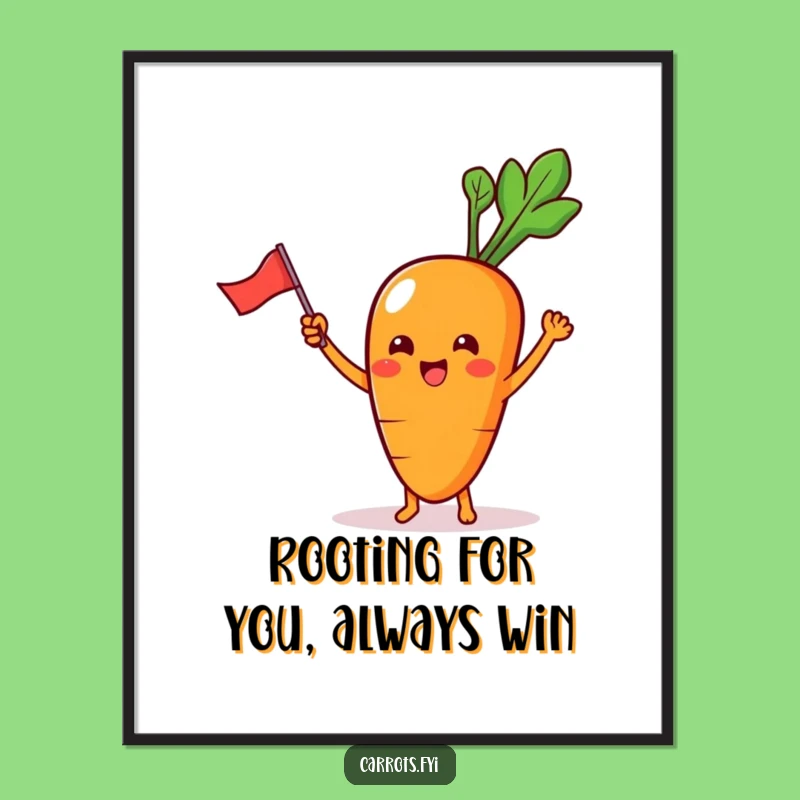 Free Printable Funny Wall Art Kawaii Carrot Flag - DIY Decor