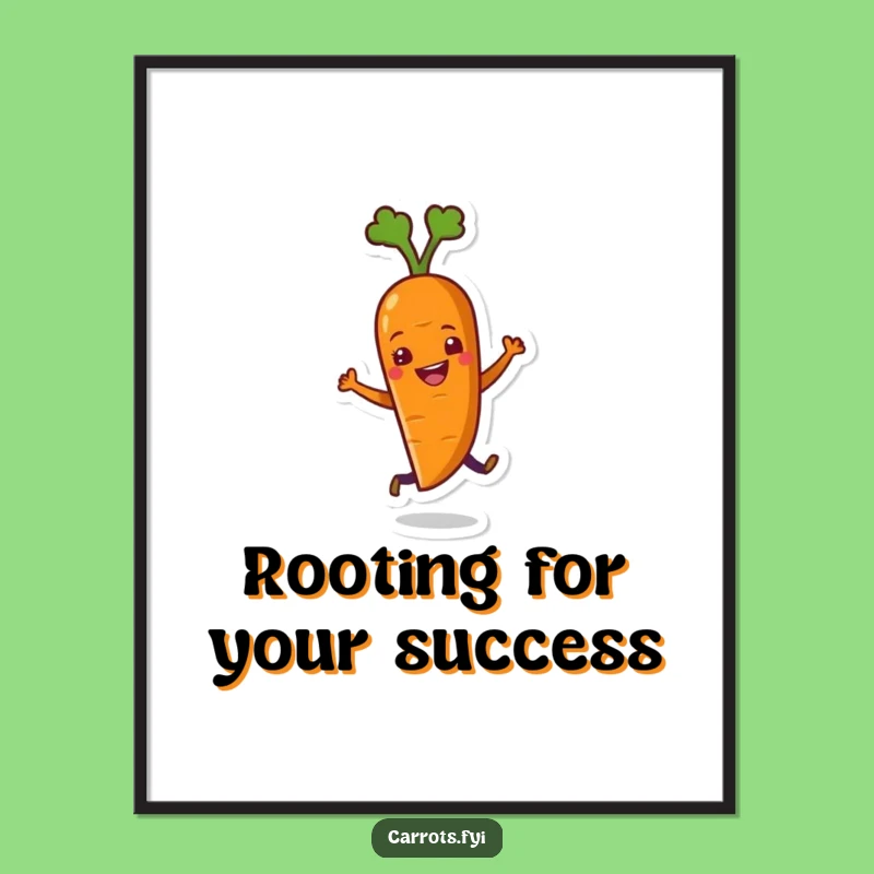 Free Printable Wall Art: Dancing Carrot Character, Funny Veggie Decor, Downloadable Art Print