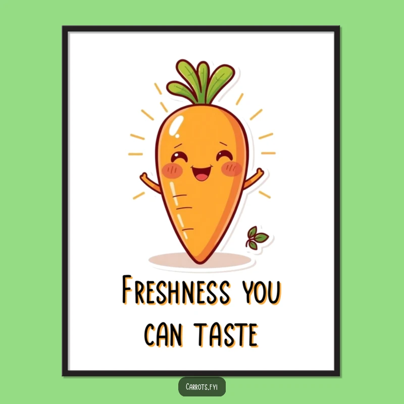 Free Printable Wall Art: Fresh Carrot Smile Decor, Funny Downloadable Art