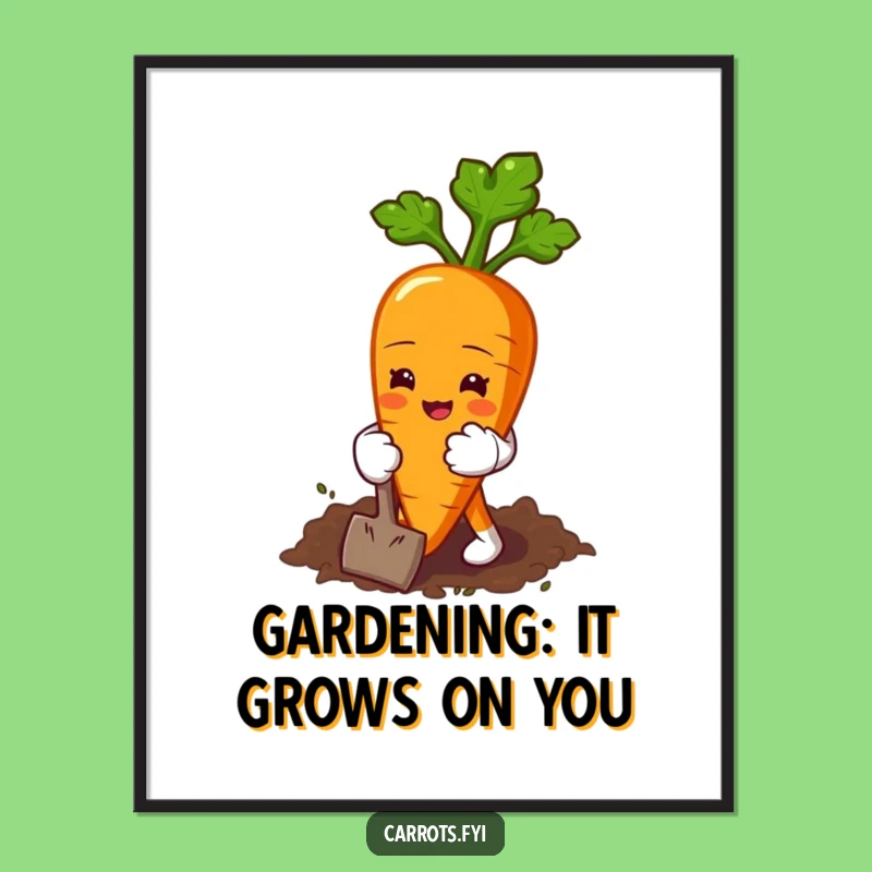 Free Printable Wall Art: Gardening Carrot, Funny Veggie Decor, Downloadable Art