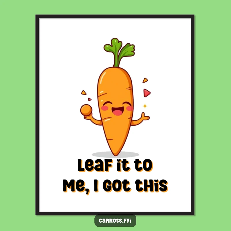 Free Printable Wall Art: Juggling Carrot AI Art Funny Downloadable Decor