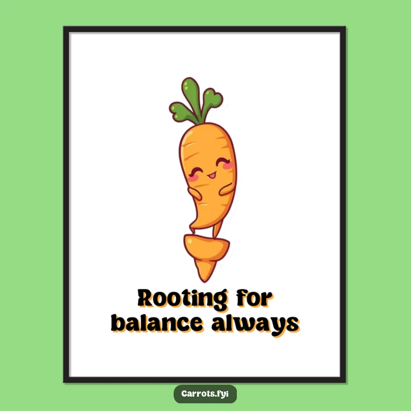 Free Printable Wall Art: Winking Carrot Balancing Act for a Humorous, Stylish Room