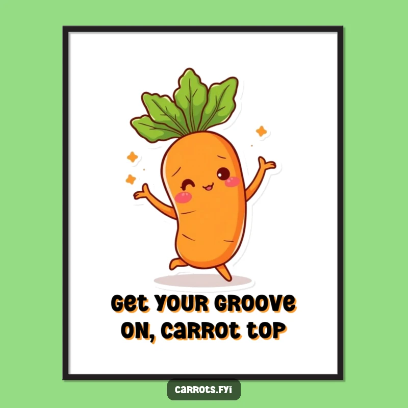 Funny Free Printable Carrot Wall Art: Dancing Veggie Downloadable Art!