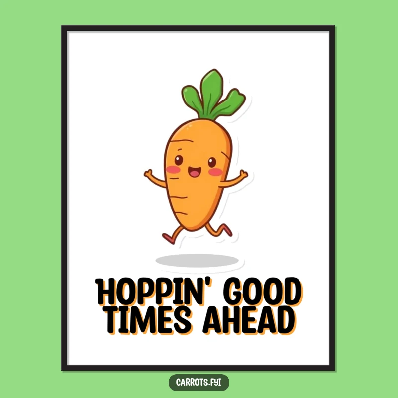 Free Printable Carrot Wall Art: Hopping Merrily Funny Downloadable Decor for a Playful Home