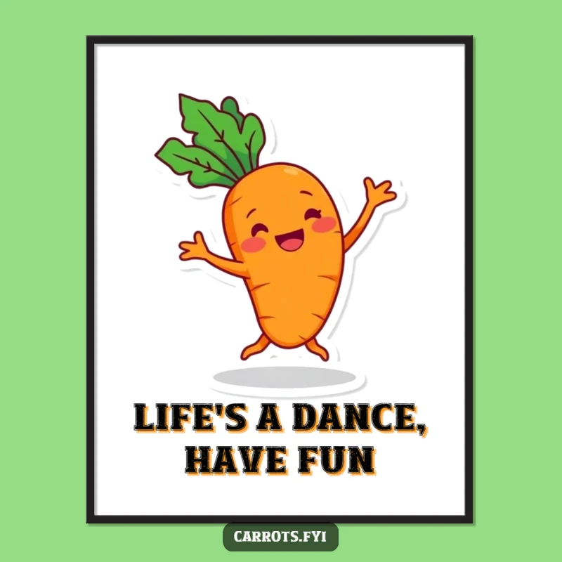 Free Printable Carrot Wall Art: Silly Dance Funny Downloadable Decor for a Lively Home