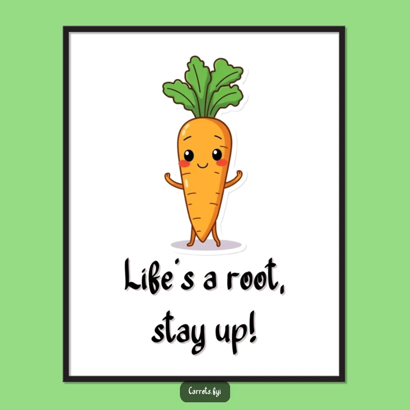 Free Printable Wobbly Carrot Art - Funny Downloadable Quirky Decor