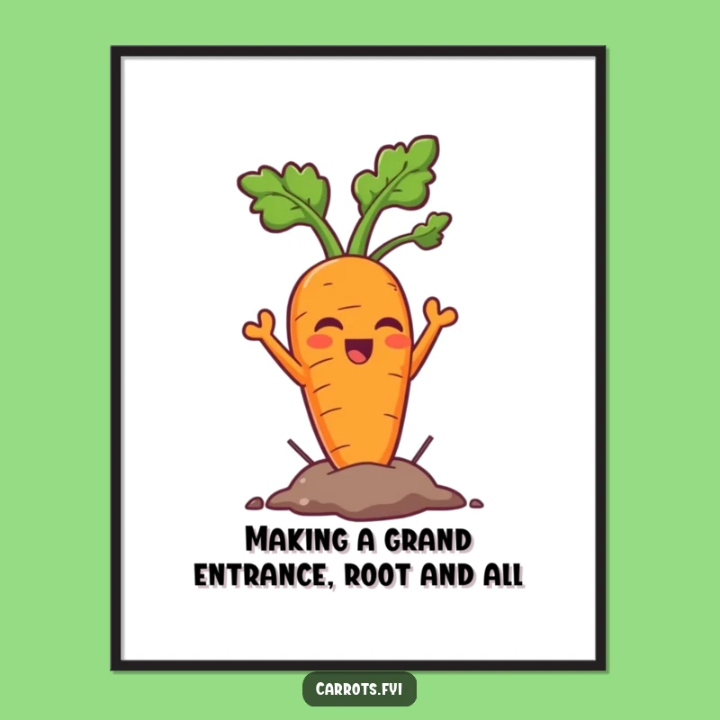Free Printable Triumphant Carrot Art - Funny Downloadable Wall Decor!