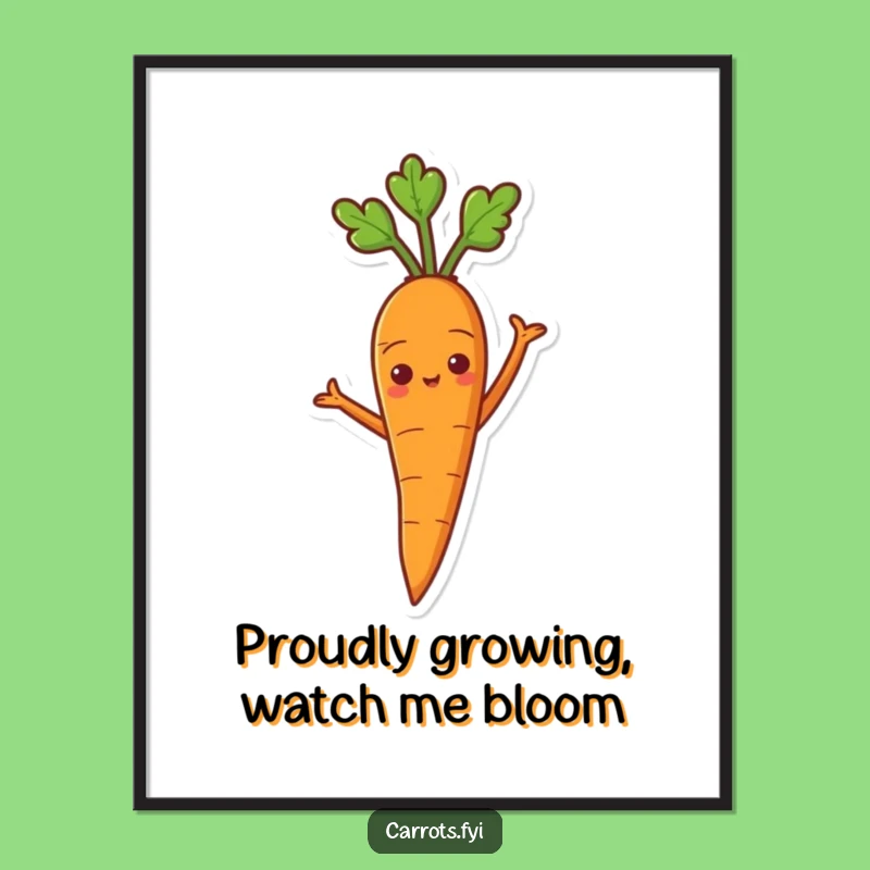 Free Printable Funny Carrot Wall Art: Proud Arms Akimbo Pose for Confident Decor
