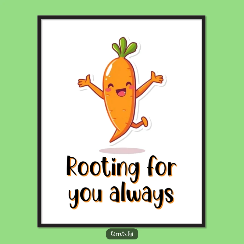 Free Printable Wall Art: Playful Jumping Carrot AI Art Funny Downloadable Decor