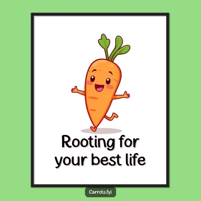 Free Printable Wall Art: Jogging Carrot, Energetic Downloadable Art for a Vibrant Space
