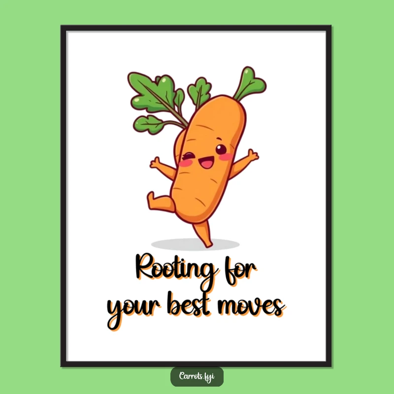 Free Printable Funny Carrot Wall Art: Playful Kick Motion for Energetic Decor