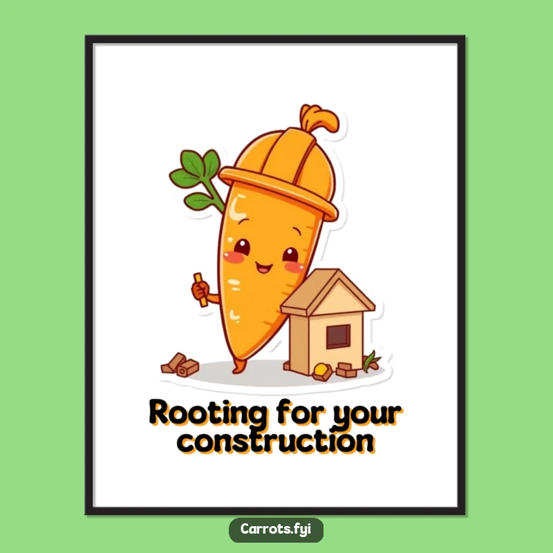 Funny Free Printable Wall Art: Carrot Builder's Food Structure - Downloadable Art