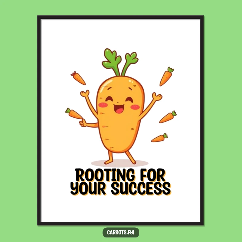 Funny Free Printable Wall Art: Juggling Carrot, Quirky Downloadable Decor for a Kitchen