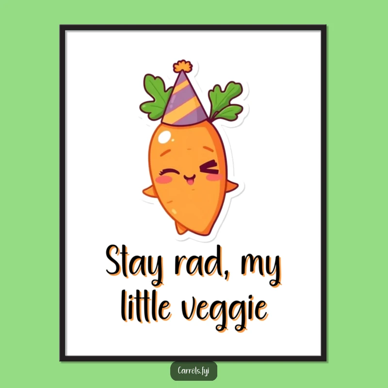 Funny Free Printable Wall Art: Mischievous Carrot Wink, Quirky Downloadable Decor