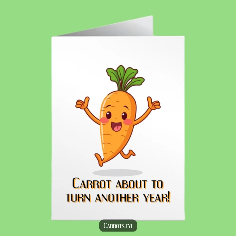 Free Printable Birthday Card Funny Carrot Victorious Stride Downloadable Gift