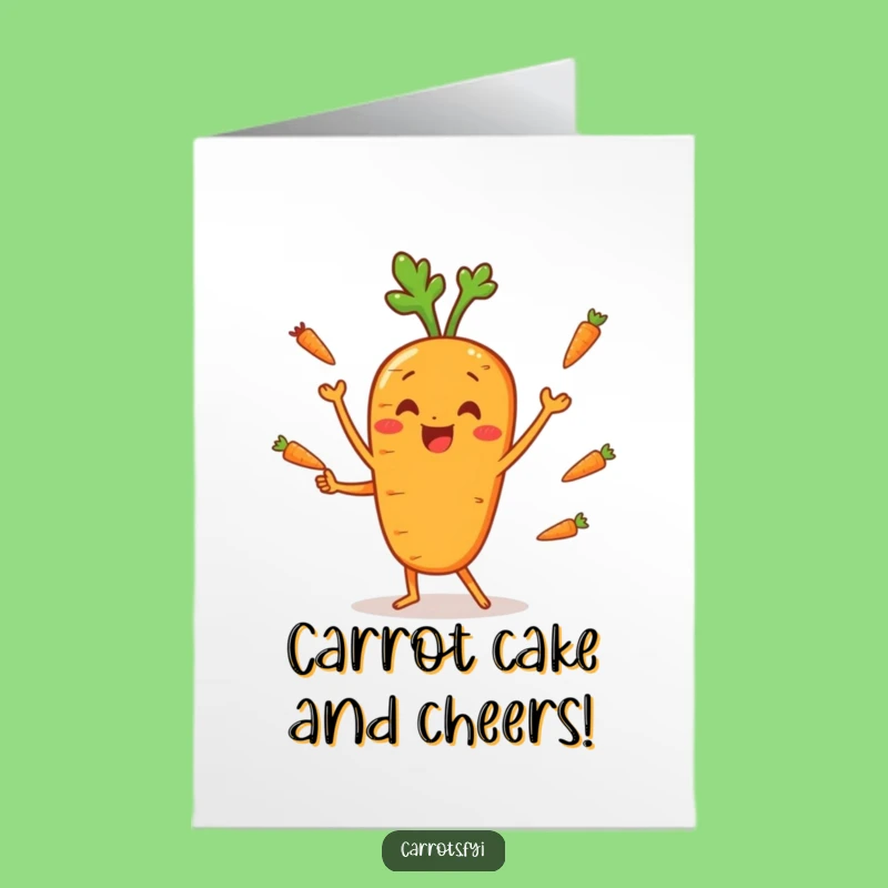 Free Printable Birthday Card: Juggling Carrot, Hilarious Downloadable Greeting for a Veggie Celebration