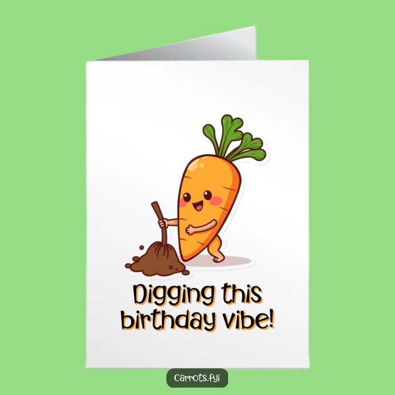 Free Printable Birthday Card: Funny Carrot Digging for a Joyful DIY Surprise