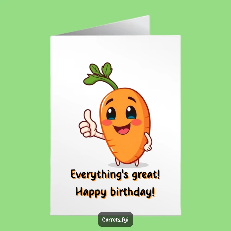 Free Printable Jolly Carrot Birthday Card - Healthy Humorous Downloadable Gift