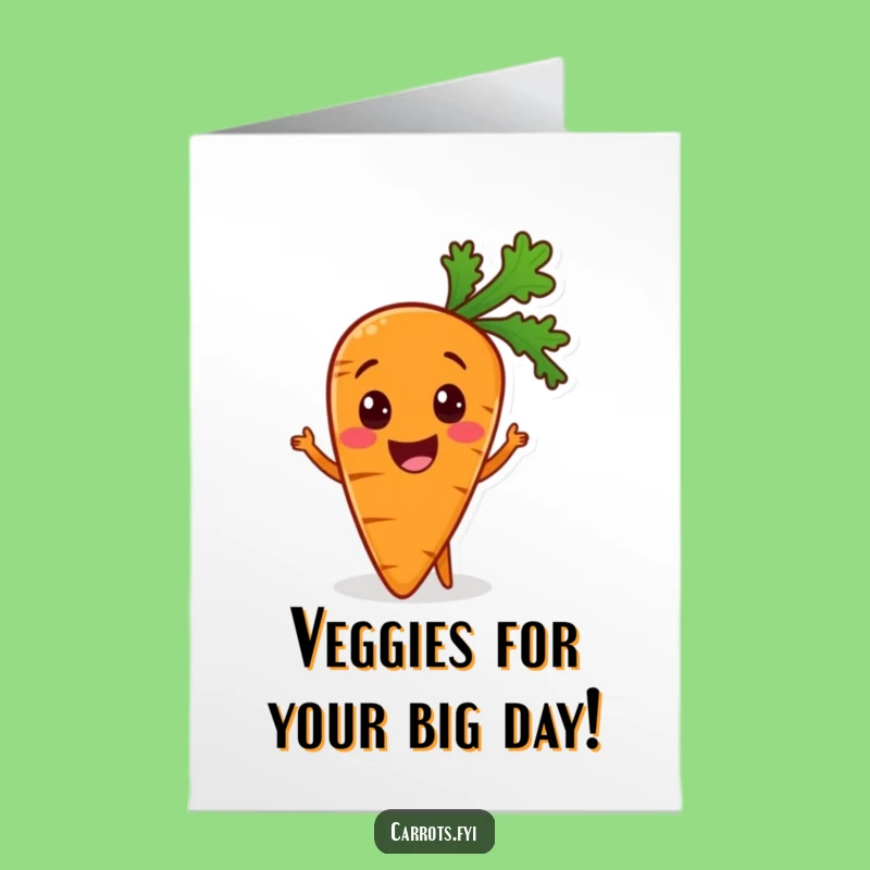 Free Printable Birthday Card: Excited Carrot Mealtime Fun, Funny Downloadable Gift