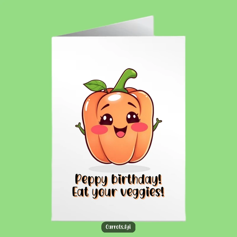 Free Printable Birthday Card: Silly Bell Pepper Funny Downloadable Gift for Instant Cheer