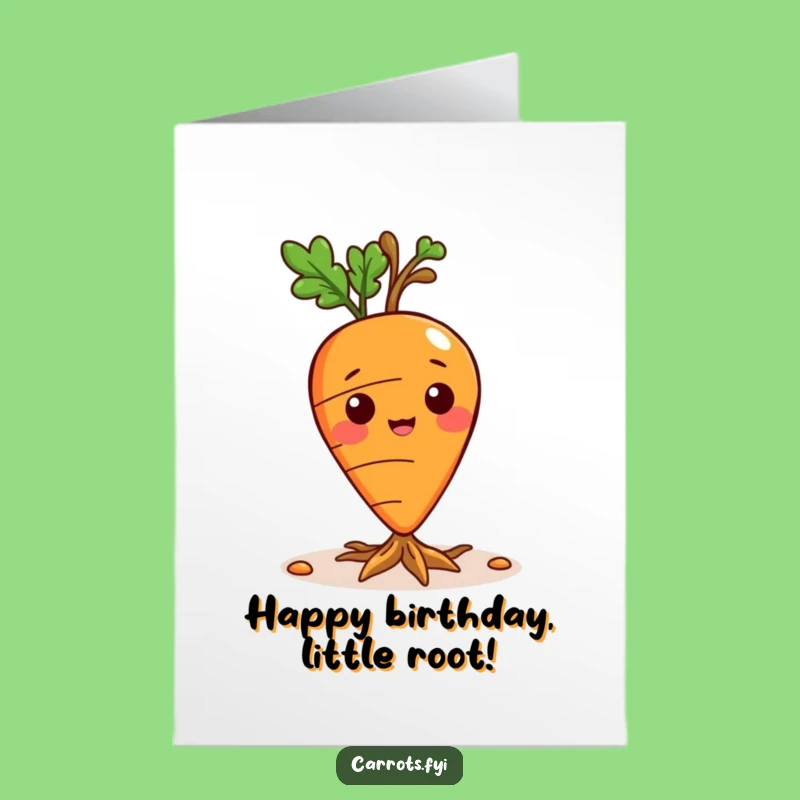Free Printable Birthday Card: Sprouting Carrot Roots Birthday Funny Downloadable Gift