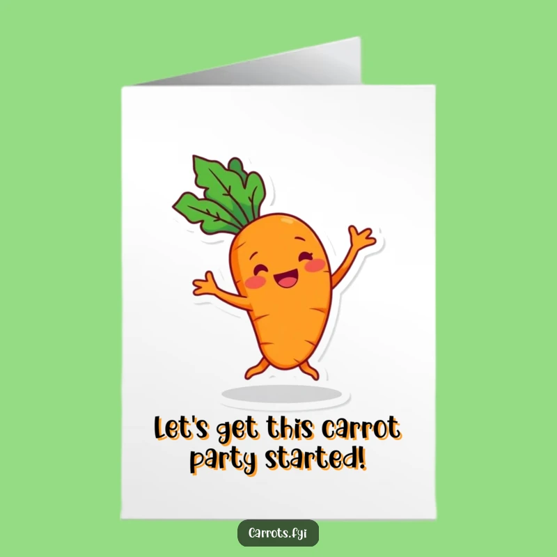 Free Printable Carrot Birthday Card: Silly Dance Funny Downloadable Gift for a Fun Celebration