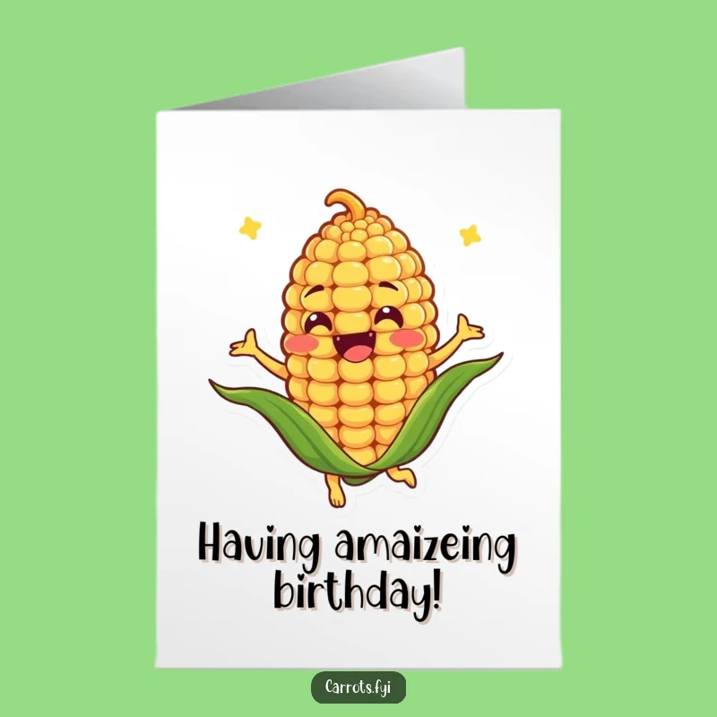 Free Printable Spinning Corn Birthday Card - Funny Downloadable Gift!