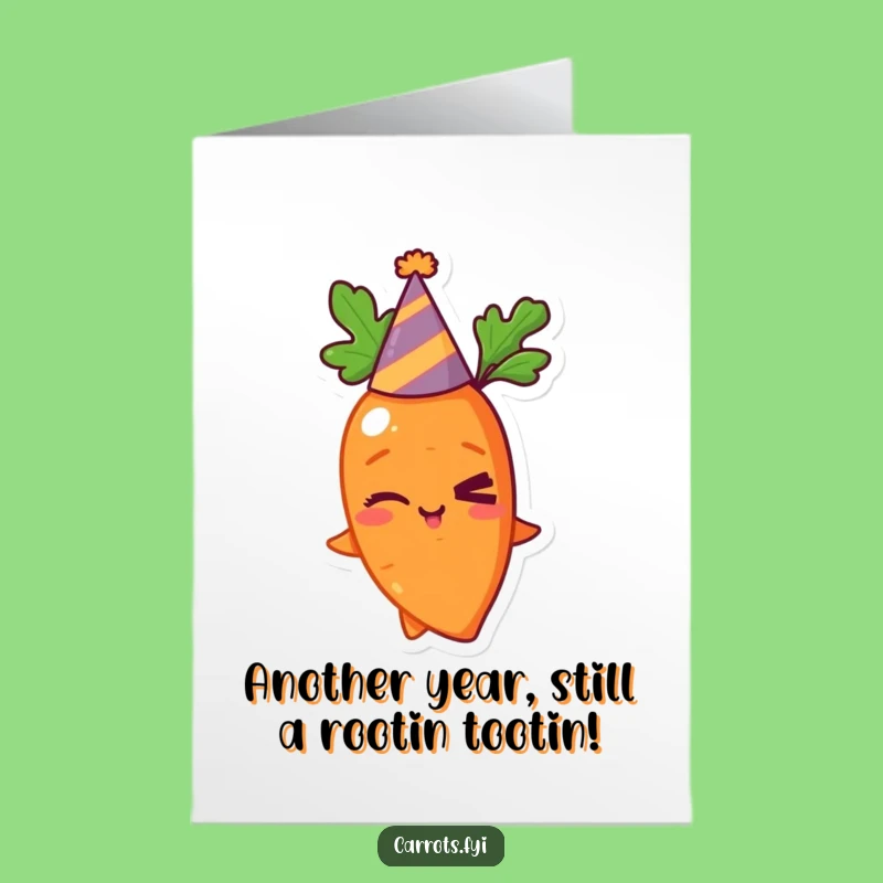 Funny Free Printable Birthday Card: Mischievous Carrot Wink, Perfect DIY Gift