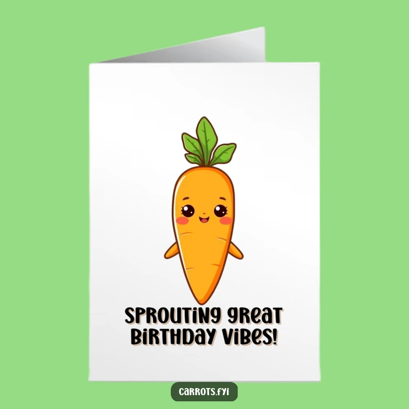 Free Printable Birthday Card: Proud Carrot Sprout Hat Fun Gift