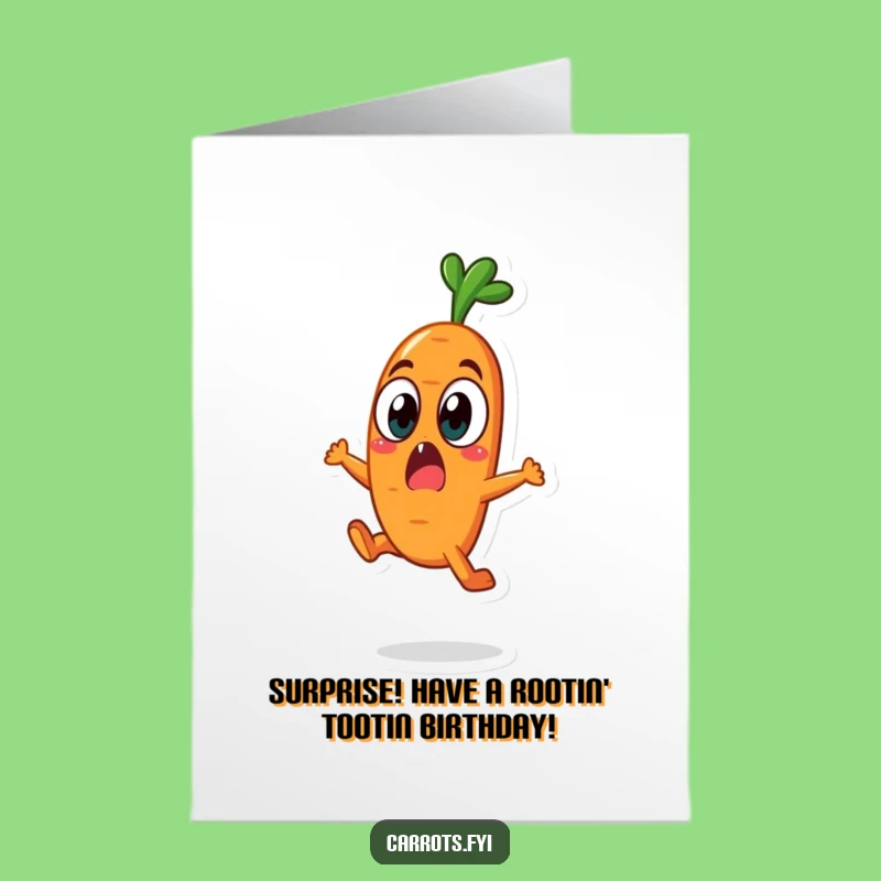 Free Printable Surprised Carrot Birthday Card: Funny Downloadable Veggie Gift