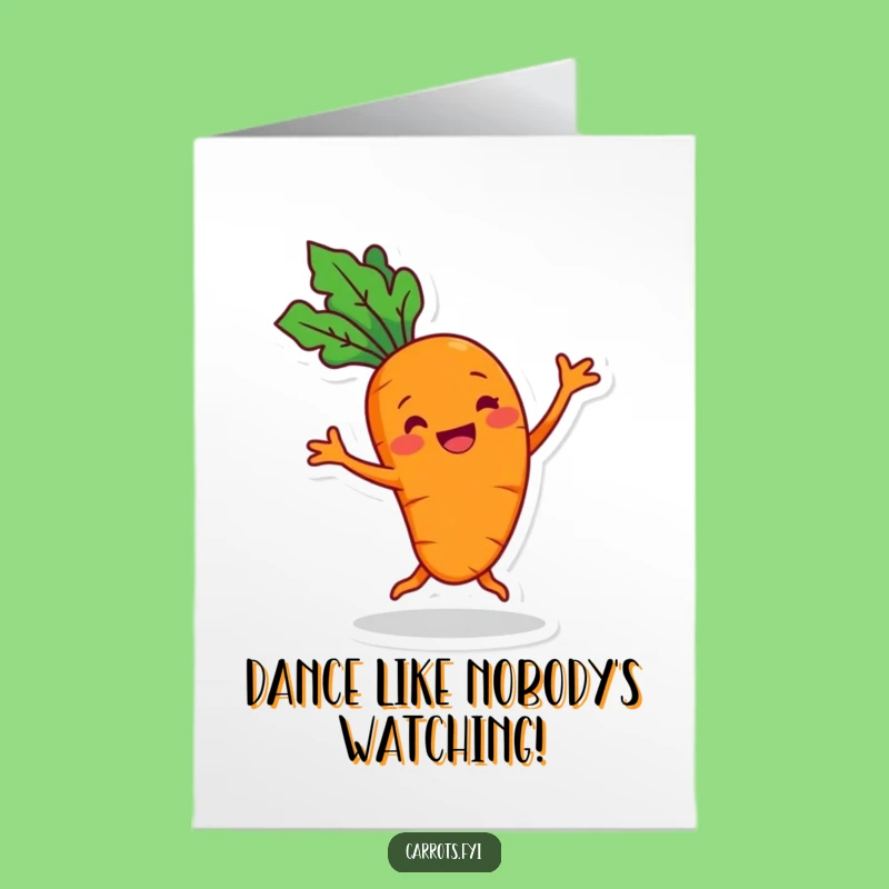 Free Printable Carrot Congrats Card: Silly Dance Funny Downloadable for Celebrating Big Moments