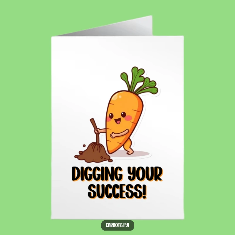 Free Printable Congrats Card: Cheerful Carrot Digging for a Humorous DIY Achievement