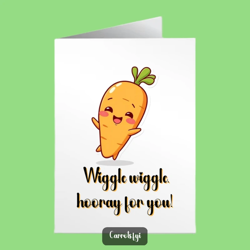 Free Printable Congrats Card: Delightful Baby Carrot Wiggling Joy Downloadable Gift
