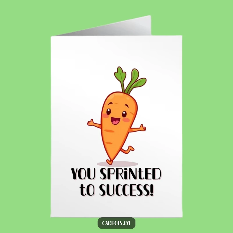 Free Printable Congrats Card: Jogging Carrot, Celebrate Victories with a Speedy Downloadable