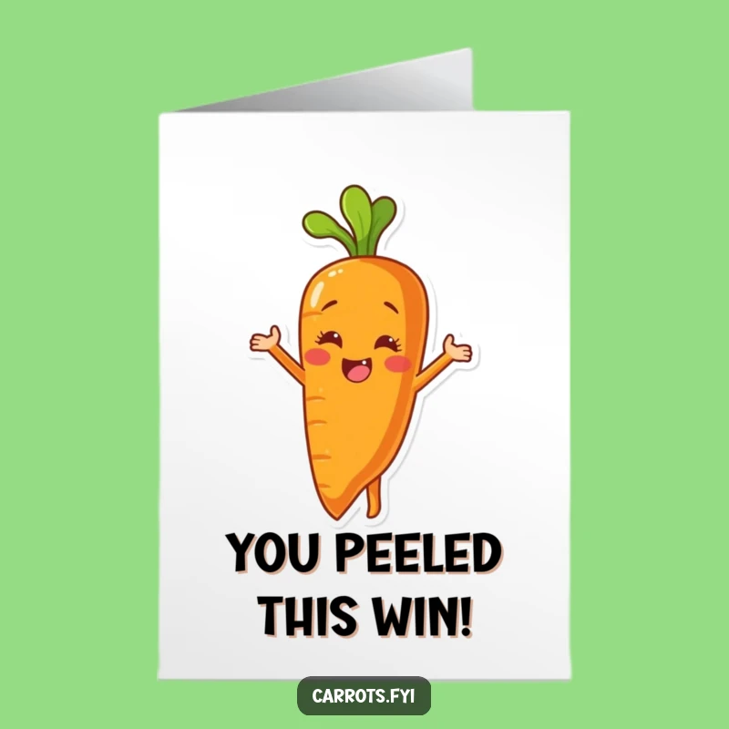 Free Printable Congrats Card: Peeling Carrot, Funny Reveal, Downloadable Joyful Gift