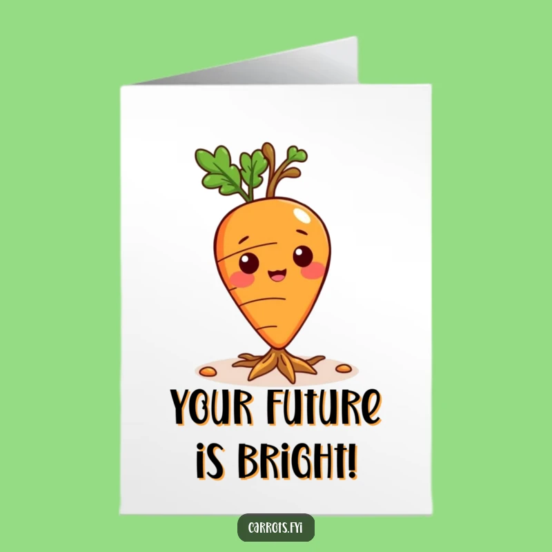 Free Printable Congrats Card: Sprouting Carrot Roots Success Funny Downloadable