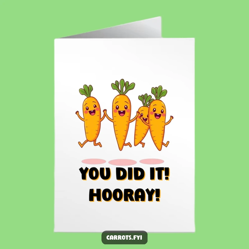 Free Printable Congrats Card: Synchronized Carrot Jumpers for Your Hilarious Downloadable Gift